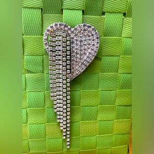 Lia Sophia Silver Half Dangle Heart Pin